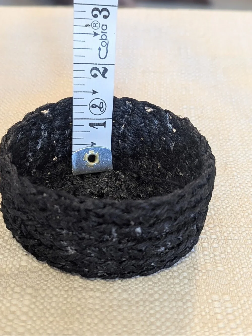 Handmade Black Jute Storage Baskets - Set of 2 - Dog Not Included